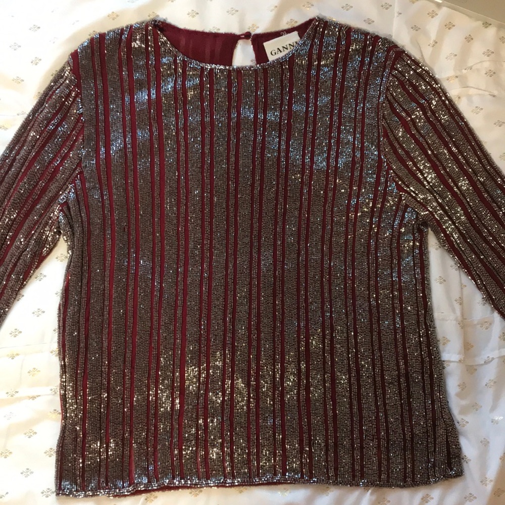 Humphrey beaded georgette top